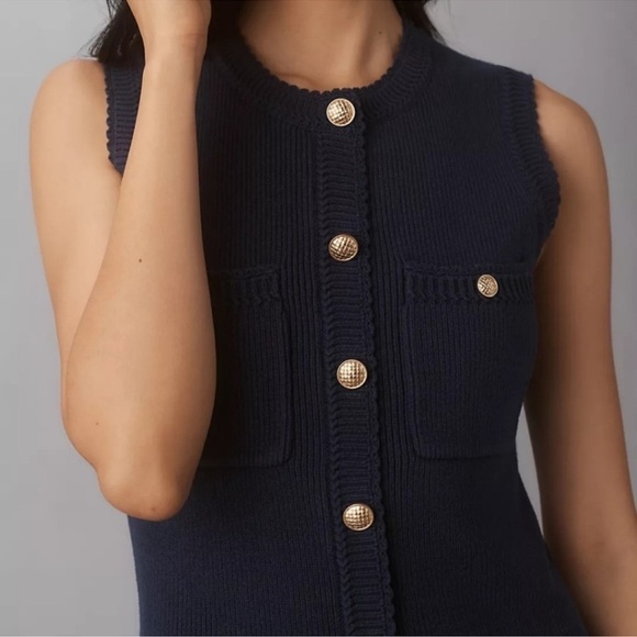 REFORMATION Catalina Navy Cotton Mini Knit Dress XS NWT - Picture 3 of 15